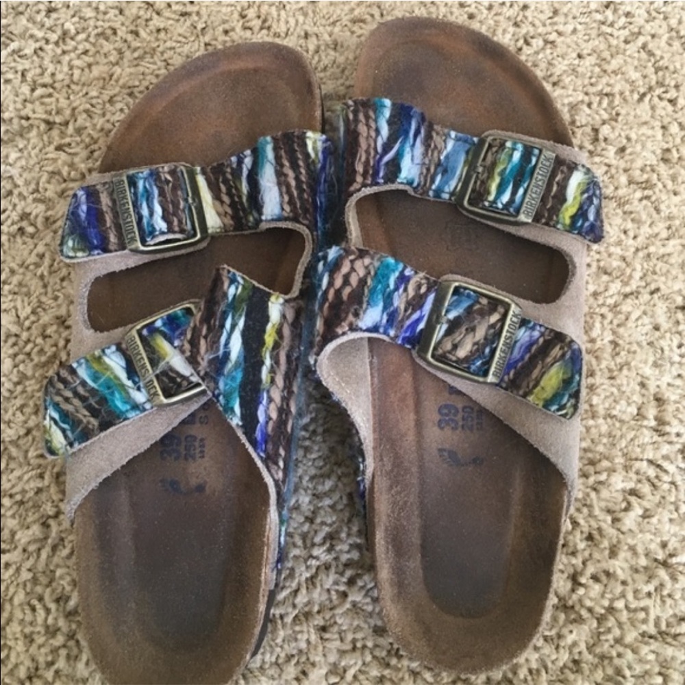 BLUE & GREEN YARN BIRKENSTOCKS